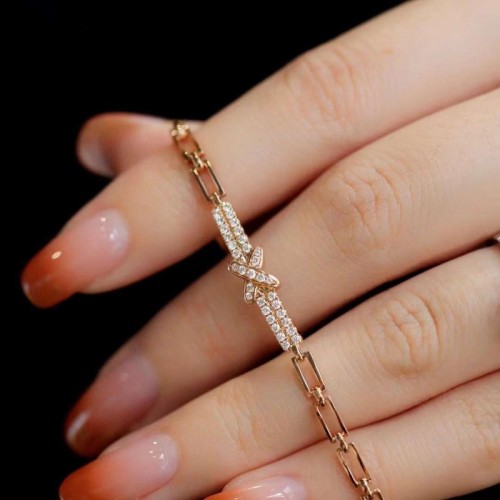 14K Solid Gold Diamond Chain Bracelet SS4002