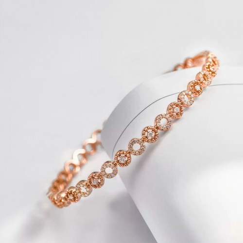 Natural Diamond Gold Floral Bracelet SS4005