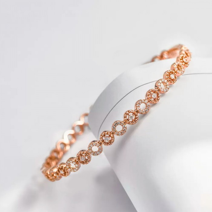 Natural Diamond Gold Floral Bracelet SS4005 Natural Diamond Gold Floral Bracelet SS4005