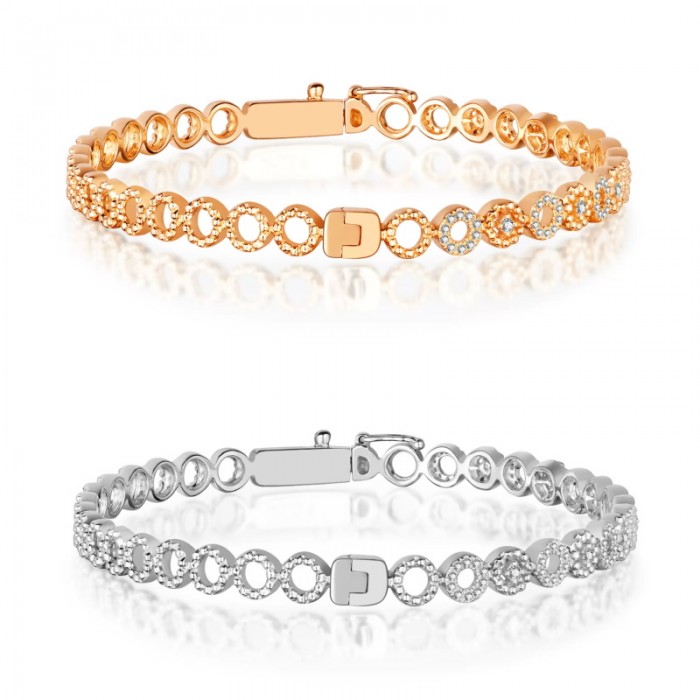 Natural Diamond Gold Floral Bracelet SS4005 Natural Diamond Gold Floral Bracelet SS4005