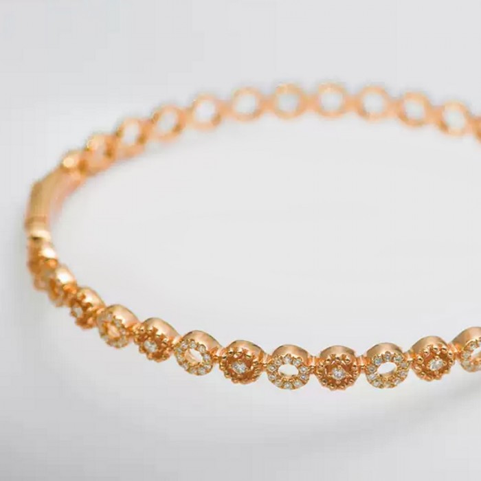 Natural Diamond Gold Floral Bracelet SS4005 Natural Diamond Gold Floral Bracelet SS4005