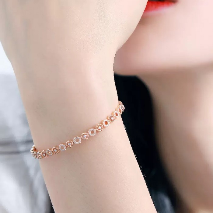 Natural Diamond Gold Floral Bracelet SS4005 Natural Diamond Gold Floral Bracelet SS4005