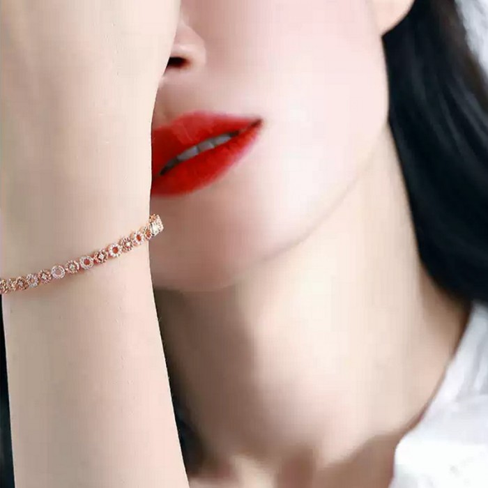 Natural Diamond Gold Floral Bracelet SS4005 Natural Diamond Gold Floral Bracelet SS4005