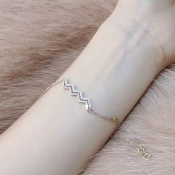 14K Solid Rose Gold Diamond Bracelet SS4004 14K Solid Rose Gold Diamond Bracelet SS4004