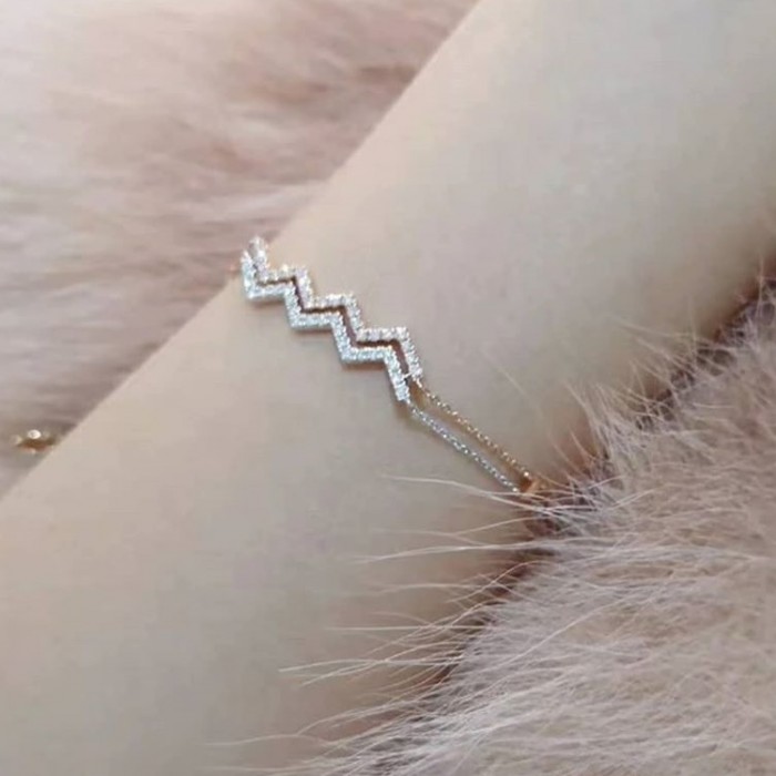 14K Solid Rose Gold Diamond Bracelet SS4004 14K Solid Rose Gold Diamond Bracelet SS4004