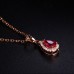 Pear Ruby & Diamond 14K Gold Necklace SS2018
