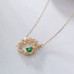 Square Emerald & Diamond Gold Necklace SS2004