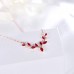 Marquise Red Ruby & Diamond Leaf Necklace SS2008