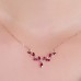 Marquise Red Ruby & Diamond Leaf Necklace SS2008