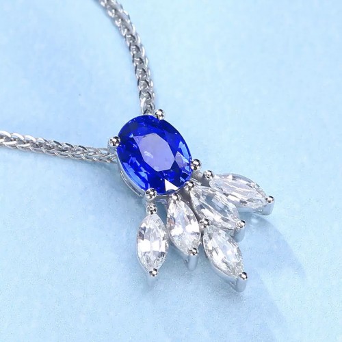 Oval Sapphire & Marquise Diamond Necklace SS2026