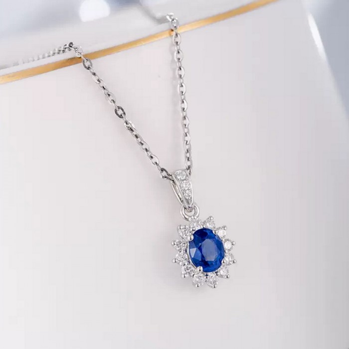 Blue Sapphire & Diamond Classic Necklace SS2022 Blue Sapphire & Diamond Classic Necklace SS2022