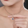 Oval Safir Ve Pırlanta Klasik Anturaj Kolye SS2022