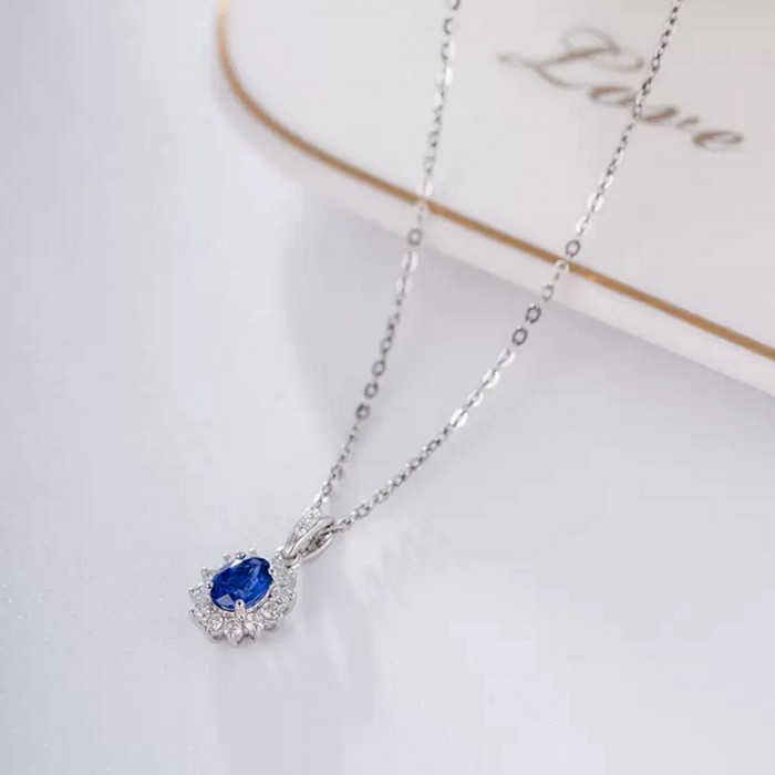 Blue Sapphire & Diamond Classic Necklace SS2022 Blue Sapphire & Diamond Classic Necklace SS2022