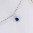 Oval Safir Ve Pırlanta Klasik Anturaj Kolye SS2022