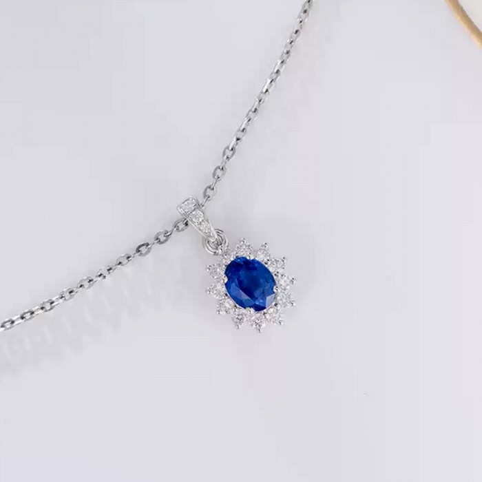 Blue Sapphire & Diamond Classic Necklace SS2022 Blue Sapphire & Diamond Classic Necklace SS2022