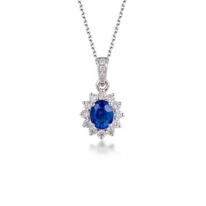 Blue Sapphire & Diamond Classic Necklace SS2022 Blue Sapphire & Diamond Classic Necklace SS2022