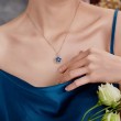 Oval Mavi Safir Ve Pırlanta Tasarım Kolye SS2003
