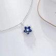 Oval Mavi Safir Ve Pırlanta Tasarım Kolye SS2003