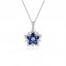 Oval Blue Sapphire & Diamond Gold Necklace SS2003