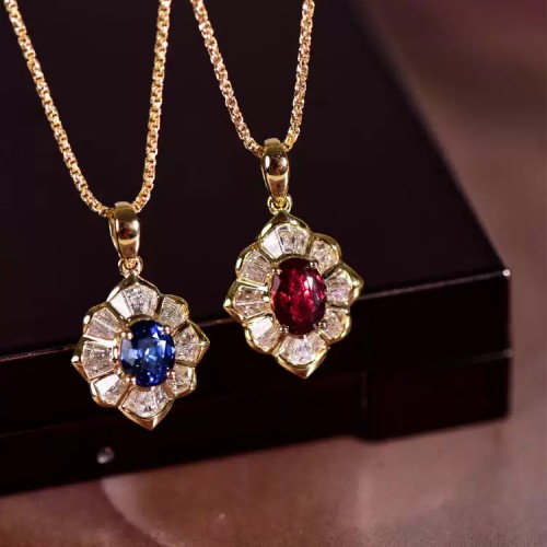 Sapphire & Ruby Baguette Diamond Necklace SS2023