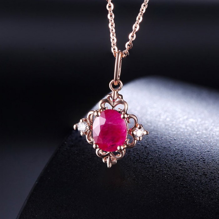 Ruby & Diamond Gold Vintage Necklace SS2001