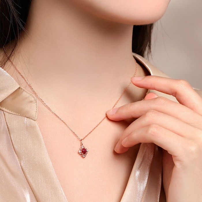 Ruby & Diamond Gold Vintage Necklace SS2001