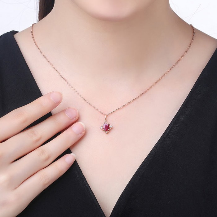 Ruby & Diamond Gold Vintage Necklace SS2001