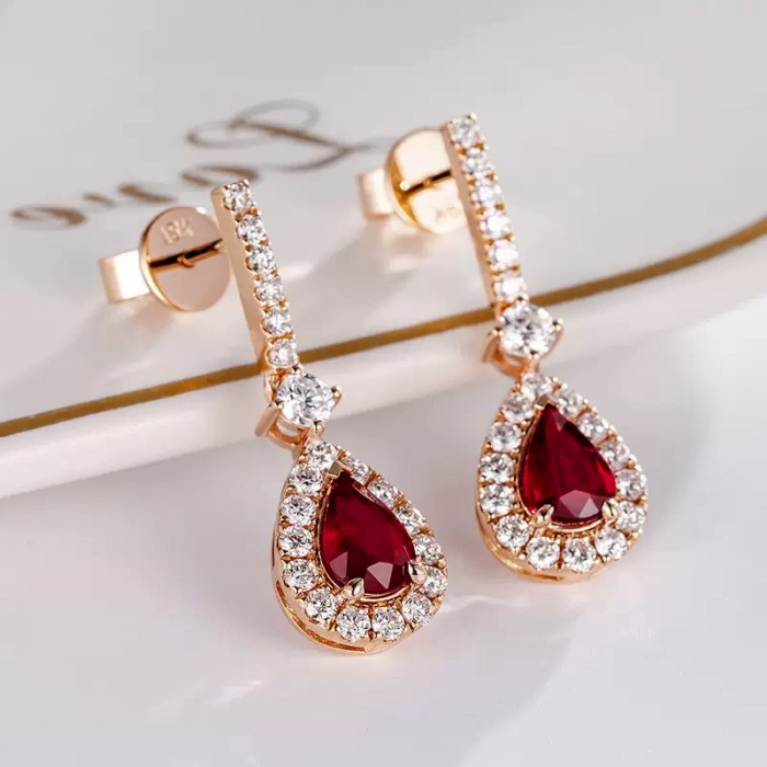 Pear Sapphire & Diamond Classic Earrings SS3019