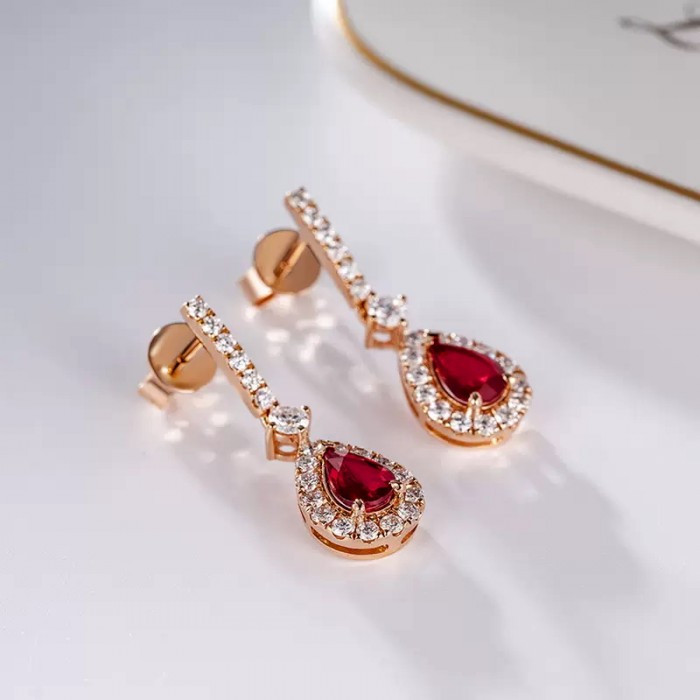 Pear Sapphire & Diamond Classic Earrings SS3019