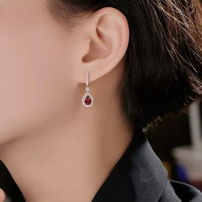 Pear Sapphire & Diamond Classic Earrings SS3019