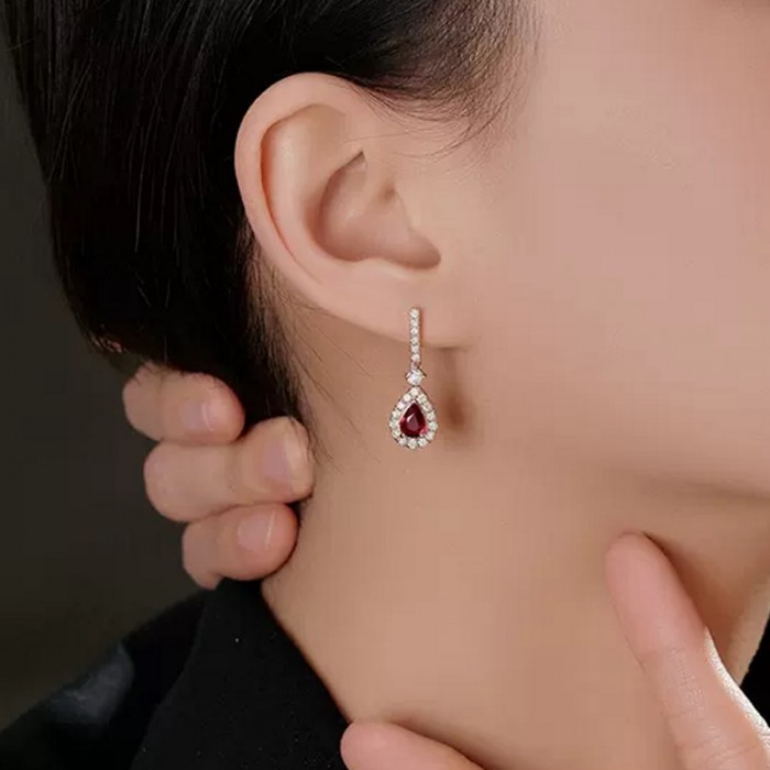 Pear Sapphire & Diamond Classic Earrings SS3019