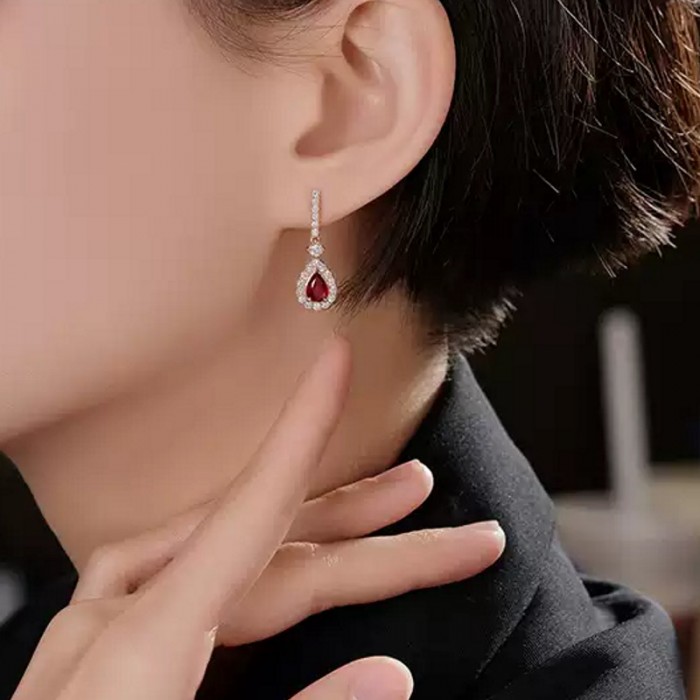 Pear Sapphire & Diamond Classic Earrings SS3019