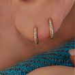 Huggie Pırlantalı Altın Halka Küpeler SS3033