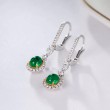 Kapüşon Zümrüt Ve Pırlanta Sallantılı Küpe SS3023