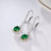 Cabochon Emerald & Diamond Dangle Earrings SS3023