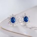 Oval Sapphire & Diamond Vintage Earrings SS3021