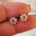 Morganite & Diamond Flower Gold Earrings SS3026
