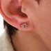 Morganite & Diamond Flower Gold Earrings SS3026