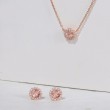 Morganite & Diamond Necklace Earrings Set 