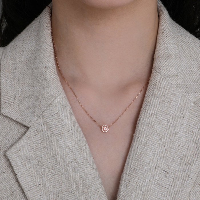 Morganite Ve Pırlanta Kolye Küpe Set 