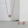 Morganite & Diamond Necklace Earrings Set 