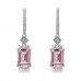 Octagon Morganite & Diamond Dangle Earrings SS3024