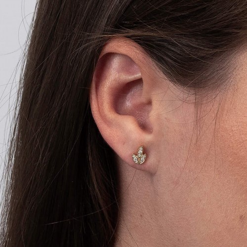 0.13 Carat Diamond Leaf Design Earrings SS3028
