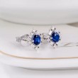 Safir Ve Baget Pırlantalı Tasarım Küpe SS3018