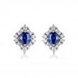 Safir Ve Baget Pırlantalı Tasarım Küpe SS3018