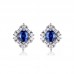 Blue Sapphire & Baguette Diamond Earrings SS3018