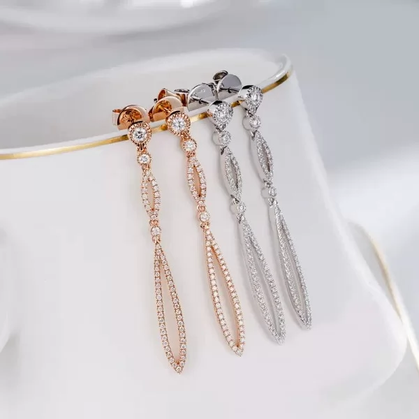 0.47 Carat Natural Diamond Gold Earrings SS3007