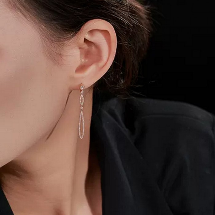 Pırlantalı Özel Tasarım Rose Gold Küpe SS3007