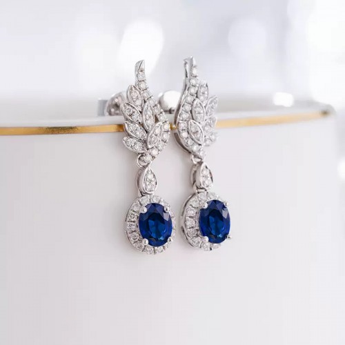 Angel Wings Sapphire & Diamond Earrings SS3017