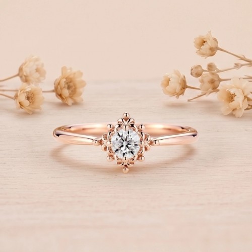 0.30 CT Vintage Tektaş Pırlanta Yüzük SS0413